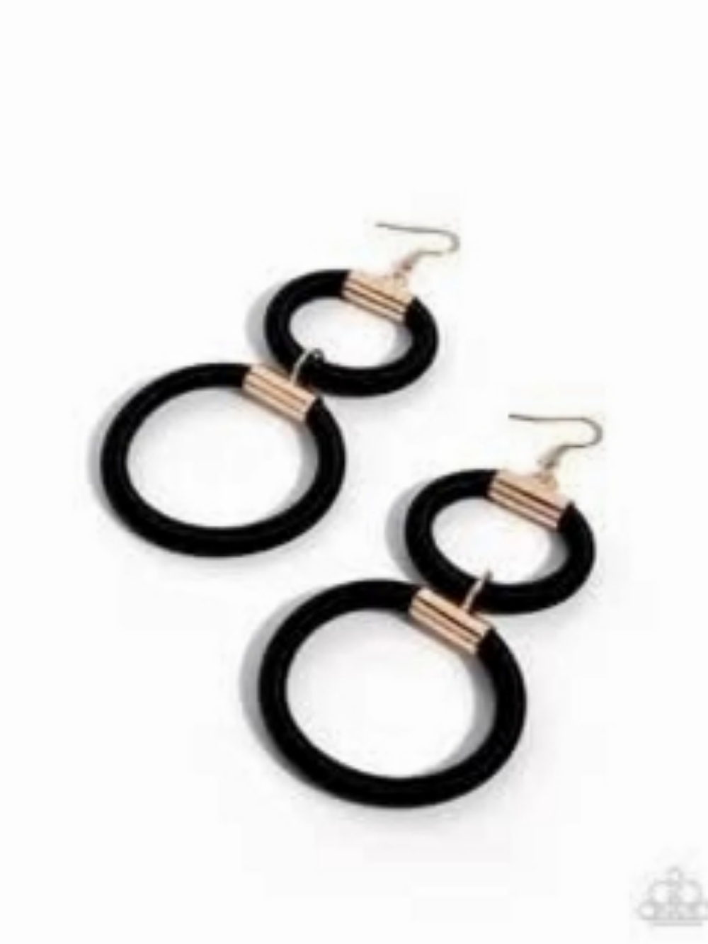 Paparazzi Twine and Dine - Black Hoop Earrings